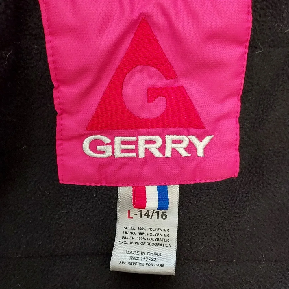 Gerry Girls Pink White Colorblock Hooded Ski Jacket Insulated Winter Coat